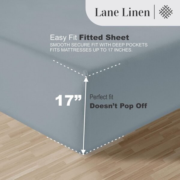 LANE LINEN Luxury Bed Sheets King Size - 1000 Thread Count Egyptian Cotton Sheets, 4Pc Sateen Weave King Size Bed Sheets, Hotel Sheets & Pillowcase Set, 16" Deep Pocket King Sheet Set - French Blue