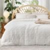 91vECJ8t-L._AC_SL1500_.jpg Bedsure Queen Comforter Set - White Comforter, Boho Tufted Shabby Chic Bedding Comforter Set, 3 Pieces Vintage Farmhouse Bed Set for All Seasons, Fluffy Soft Bedding Set with 2 Pillow Shams