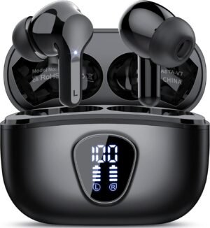 71U5p3PxkL._AC_SL1500_.jpg Wireless Earbuds, Bluetooth 5.4 Headphones HiFi Stereo, Bluetooth Earbuds with ENC Noise Cancelling Mic, IP7 Waterproof in Ear Earphones, 48H, LED Display Ear buds for Pad Workout Sports, Black