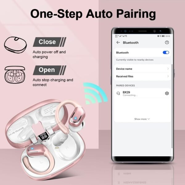 61Du5jvW1HL._AC_SL1000_.jpg Wireless Earbud, Bluetooth 5.4 Headphones 75Hrs Playtime, 2025 Bluetooth Earbuds Deep Bass Noise Cancelling Mic, Ear Buds with Sport Earhooks, IP7 Waterproof Wireless Earphones for Workout/Running/Gym