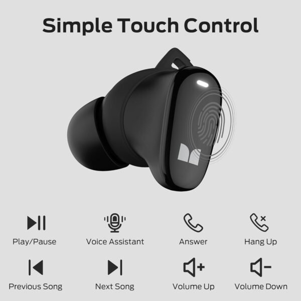 61QUNTZcqdL._AC_SL1500_.jpg Monster N-Lite 206 Bluetooth Wireless Earbuds in Ear Headphones, Bluetooth 5.4 Ear Buds Built-in Mic, Comfortable Fit, Touch Control, Type-C Fast Charging, IPX6 Waterproof, 25H Playtime, Black