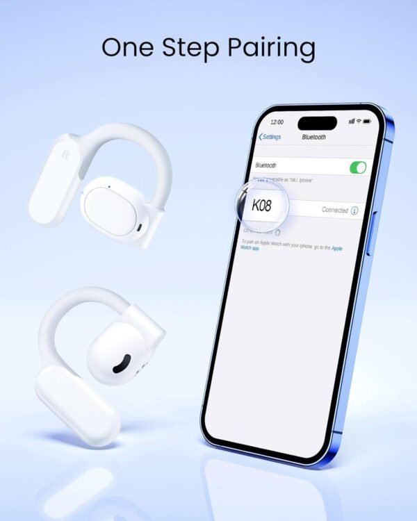 61TJV1EhDhL._AC_SL1500_.jpg TAGRY Open Ear Earbuds Wireless Bluetooth Headphones 80Hrs Playtime Ear Buds with Earhooks IPX7 Waterproof Touch Control Earphones Sport Headsets for Workout Running White